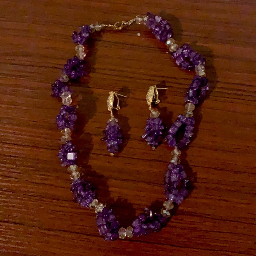 Beautiful purple cream necklace